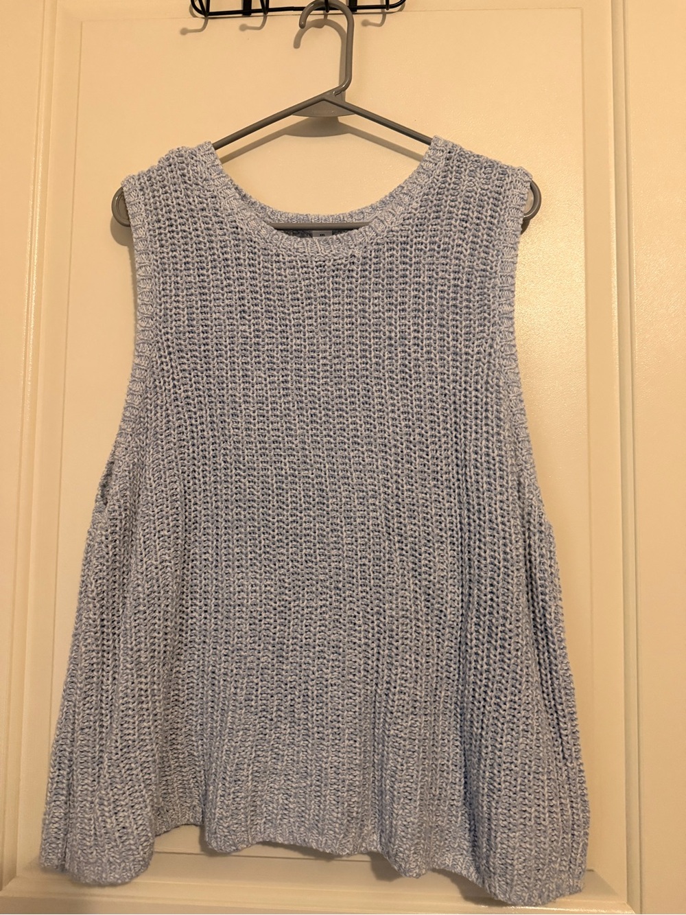 Light Blue Knit Sleeveless Sweater Tank